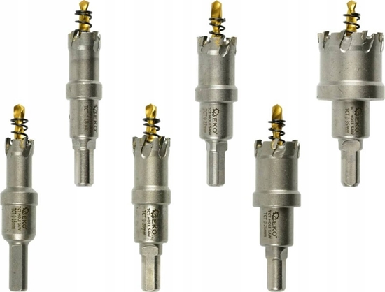 Изображение Geko Kpl. otwornic widiowych do metalu z wiertem tytanowym 6szt. 16-35mm (16)