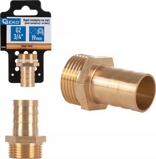 Picture of Geko Nypel mosiny na w 19mm  gwint zewntrzny 3/4"  na klucz (250)
