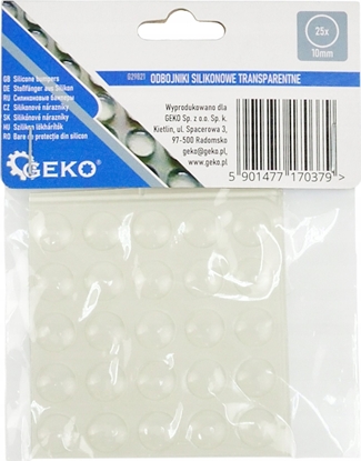 Picture of Geko Odbojniki silikonowe transparentne  okrge pod meble 10mm 25szt (25/250)
