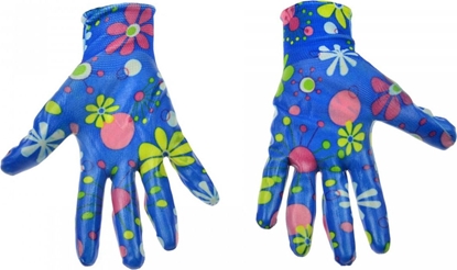 Attēls no Geko Rkawice ogrodowe nitrylowe wzór kwiaty rozmiar 8" (G73505)