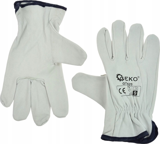 Picture of Geko Rkawice robocze monterskie skórzane Kozia skóra r.9 (12/120)