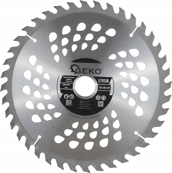 Picture of Geko Tarcza do drewna 255x30x40T(otwory) (25)