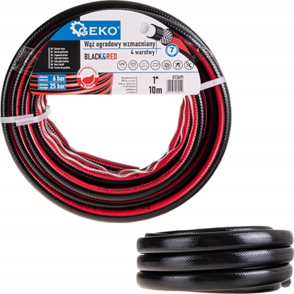 Attēls no Geko W ogrodowy wzmacniany BLACK&RED 1" 10m (55)