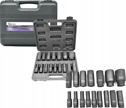 Attēls no Geko Zestaw nasadek udarowych dugich 1/2" 10-32mm 16szt. (5)