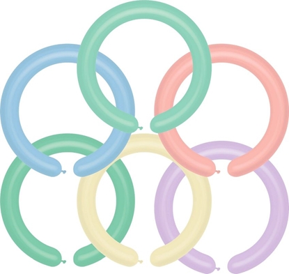 Изображение Gemar Balony do modelowania makaroniki Rónokolorowe Mix, D4, D. 140 cm, r. 5 cm, 100 szt.