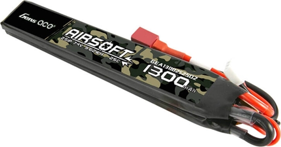 Picture of Gens ace Gens ace 25C 1300mAh 2S1P 7.4V Saddle Airsoft Gun Lipo Battery with T Plug