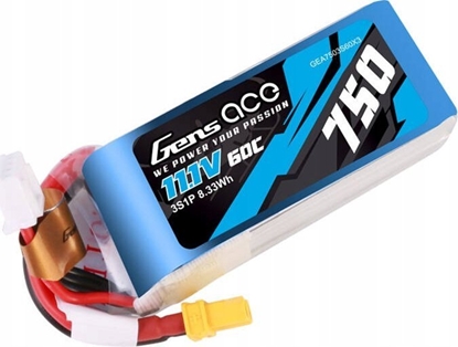 Attēls no Gens ace Gens Ace 750mAH 11.1V 60C 3S1P Lipo battery with XT30 connector