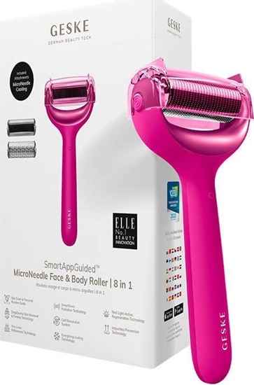 Picture of Geske Roller do mezoterapii igowej twarzy i ciaa 8w1 Geske z Aplikacja (magenta)