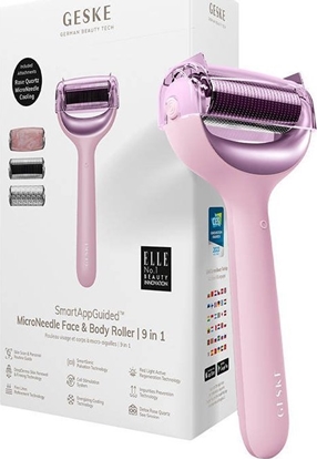 Attēls no Geske Roller do mezoterapii igowej twarzy i ciaa 9w1 Geske z Aplikacja (róowy)