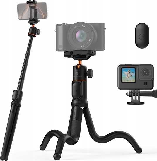 Изображение Gitki Statyw Elastyczny Gowica Kijek Selfie Aparat Kamera Telefon + Pilot / KF09.152