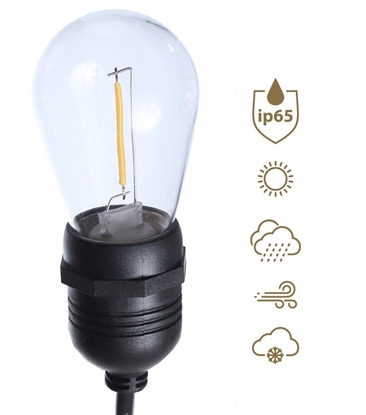 Picture of Girlanda ogrodowa 15m, 30xE27 IP65 (bez arówek)