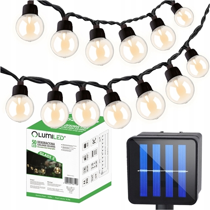Attēls no Girlanda solarna ogrodowa GLADI 2 50LED G40 16,7 m LUMILED