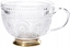 Attēls no Glass cup Homla BARREL with patterns and a golden base, 360 ml