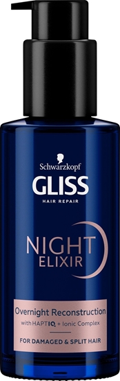 Picture of GLISS_Night Elixir Reconstruction regenerujca kuracja na noc bez spukiwania do wosów zniszczonych i rozdwojonych kocówek 100ml