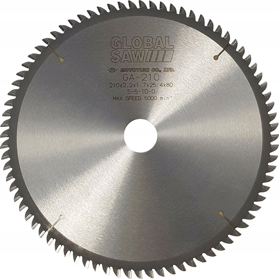 Picture of GLOBAL SAW Pia tarczowa do cicia aluminium GLOBAL SAW 210 x 2,2/1,7 x 25,4mm / 80z CERMET