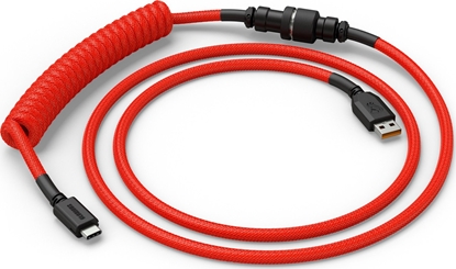 Attēls no Glorious Glorious GMMK Coiled Cable Crimson Red, Spiralkabel, USB-C/USB-A - rot/schwarz