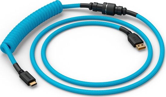 Picture of Glorious Glorious GMMK Coiled Cable Electric Blue, Spiralkabel, USB-C/USB-A - hellblau/schwarz