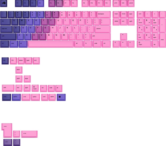 Picture of Glorious Glorious GPBT Gradient Keycaps, ANSI Layout (US), PBT, Dye-Sub - Nebula