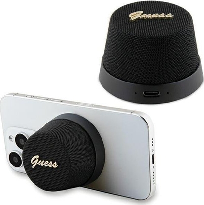 Изображение Gonik Guess Guess gonik Bluetooth GUWSC3ALSMK Speaker Stand czarny/black Magnetic Script Metal