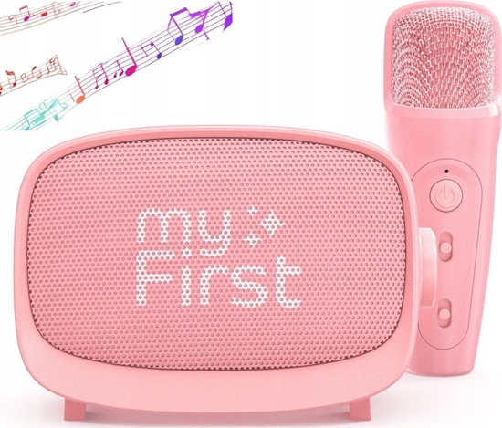 Picture of Gonik Mikrofon Zestaw 2w1 Karaoke Na Bluetooth Aux Microsd Dla Dziecka / Myfirst Voice 2/ Róowy