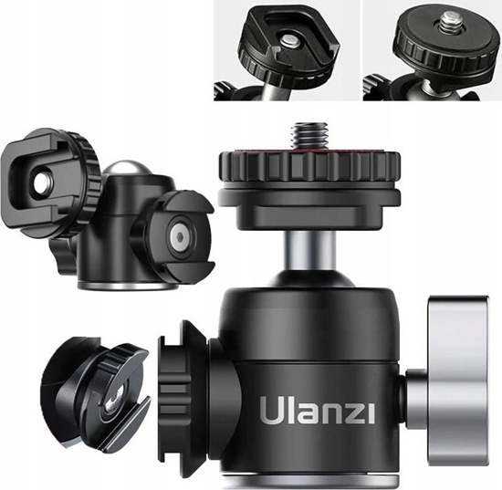 Picture of Gowica Kulowa 3D Gwint 1/4'' 2x Stopka ISO do Aparatu Kamery / ULANZI / U-60