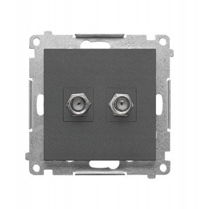 Изображение Gniazdo antenowe typu F Kontakt-Simon 55 TASF2.01/116 podwójne modu. Do instalacji indywidualnych. grafitowy mat