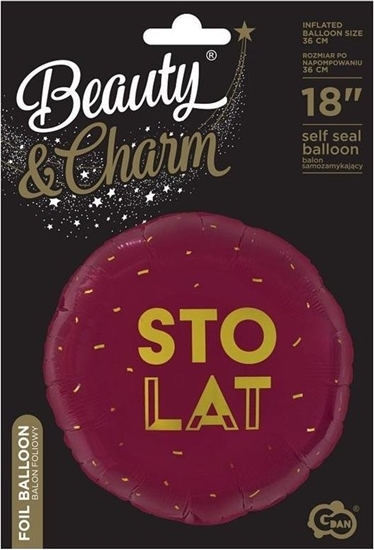 Изображение GoDan Balon foliowy Sto Lat bordowy