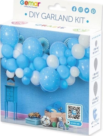 Изображение GoDan Girlanda balonowa DIY Baby Blue 65 balonów + tama