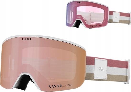 Изображение Gogle zimowe GIRO ELLA WHITE LX STRIPE (szyba VIVID ROSE GOLD 00% S3 + VIVID INFRARED 62% S1) (NEW 2024/2025)