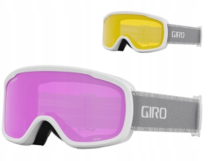 Attēls no Gogle zimowe GIRO MOXIE WHITE GREY CHUTE (szyba AMBER PINK 19-42% S2 + YELLOW 77% S1) (NEW 2024/2025)