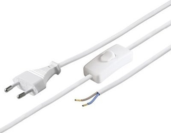 Picture of Goobay Kabel zasilajcy Euro z otwartymi kocówkami i z wycznikiem 1,5m biay 51349