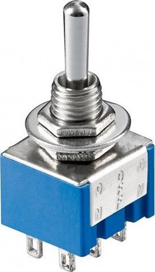 Picture of Goobay cznik przeczny miniaturowy, ON - OFF - ON, 6 pinów, niebieska obudowa