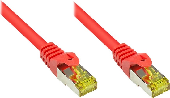 Picture of Good Connections RJ45 Patch Cable withCat.7 RohCable and Rastnasenschutz (RNS), S/FTP, PiMF, halogen free, 600MHz, OFC, red, 1m, Good Connections (8070R- 010R)