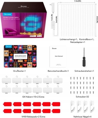 Attēls no Govee Govee H70B1 Curtain Light | Zasona, kurtyna LED | Wi-Fi, Bluetooth, RGBIC, IP65