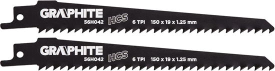 Picture of Graphite Brzeszczoty bagnetowe (Brzeszczot do piy szablastej, HCS, 150 x 19 x 1.25 mm, 6TPI, kpl. 2 szt.)