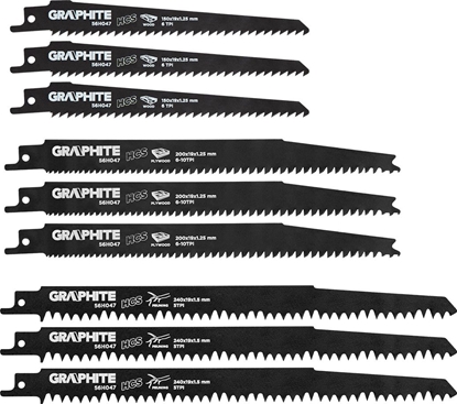 Picture of Graphite Brzeszczoty bagnetowe (Brzeszczoty do piy szablastej, HCS, zestaw 3 szt.)