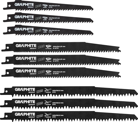 Picture of Graphite Brzeszczoty bagnetowe (Brzeszczoty do piy szablastej, HCS, zestaw 3 szt.)