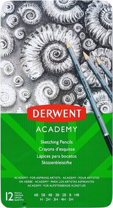 Attēls no Graphite O��wki Derwent pud metal 12 (6B-5H)