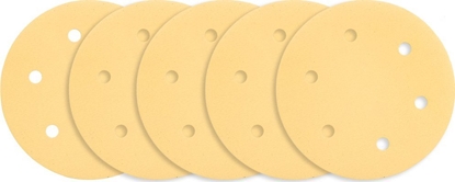 Attēls no Graphite Papier cierny na rzep 225 mm, K180, 5 szt., z 6 otworami do szlifierki 59G264, 59G265