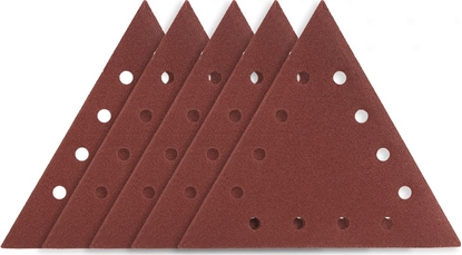 Attēls no Graphite Papier cierny na rzep K80, trójktny z 12 otworami, 5szt do szlifierki 59G264