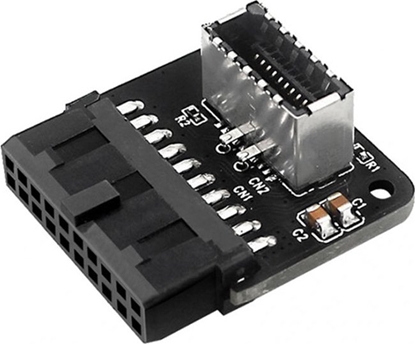 Attēls no Graugear Graugear Interner 19-Pin Stecker (USB 3.0) auf USB 3.1 Typ-E 20-Pin Key A - 90 Grad