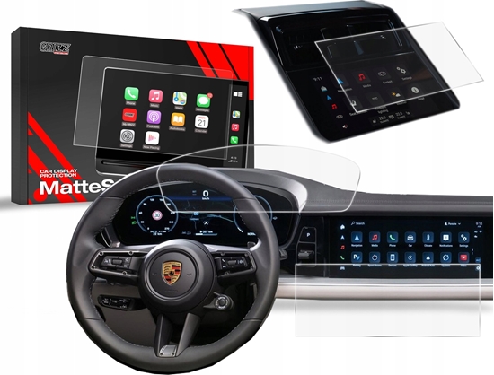 Изображение GrizzGlass Folia matowa GrizzGlass CarDisplay Protection do Porsche Panamera 3 12,3" 2024 [3w1]