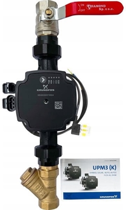 Изображение Grupa pompowa DK DN25 z bezporednim obiegiem grzewczym z pomp Grundfos UPM3 HYBRID 25-70. (DWZ)