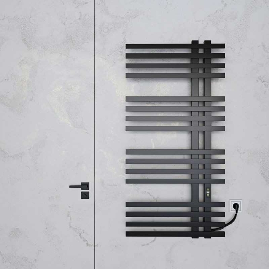 Изображение Grzejnik azienkowy Kosser Rankluosi diovintuvas Kosser Brash 1200x600/16 EL laikmatis juodas