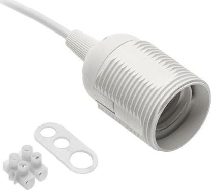 Picture of GTV Oprawka E27 z przewodem i kostk 60W 2x0,75mm BIAA GZ-E27000-00