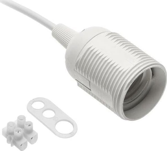 Picture of GTV Oprawka E27 z przewodem i kostk 60W 2x0,75mm BIAA GZ-E27000-00