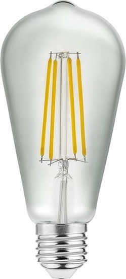 Изображение GTV arówka GTV Filament LD-ST64FL4-30 6W E27 ST64 3000K 6000lm transparentna