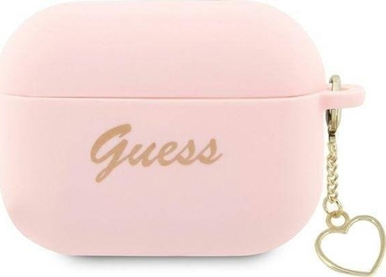 Изображение Guess Etui Guess GUAP2LSCHSP Apple AirPods Pro 2 cover róowy/pink Silicone Charm Heart Collection