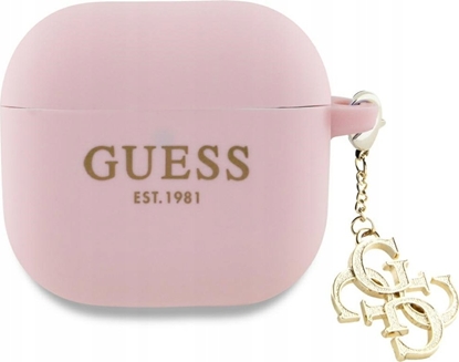 Изображение Guess GUA4LECG4P AirPods 4 cover          róowy/pink Silicone 4G Charm