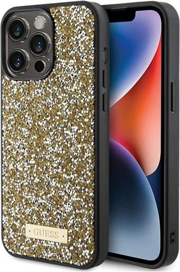 Изображение Guess Guess GUHCP15LPFGSBSD iPhone 15 Pro 6.1" óty/yellow hardcase Rhinestone Metal Logo
